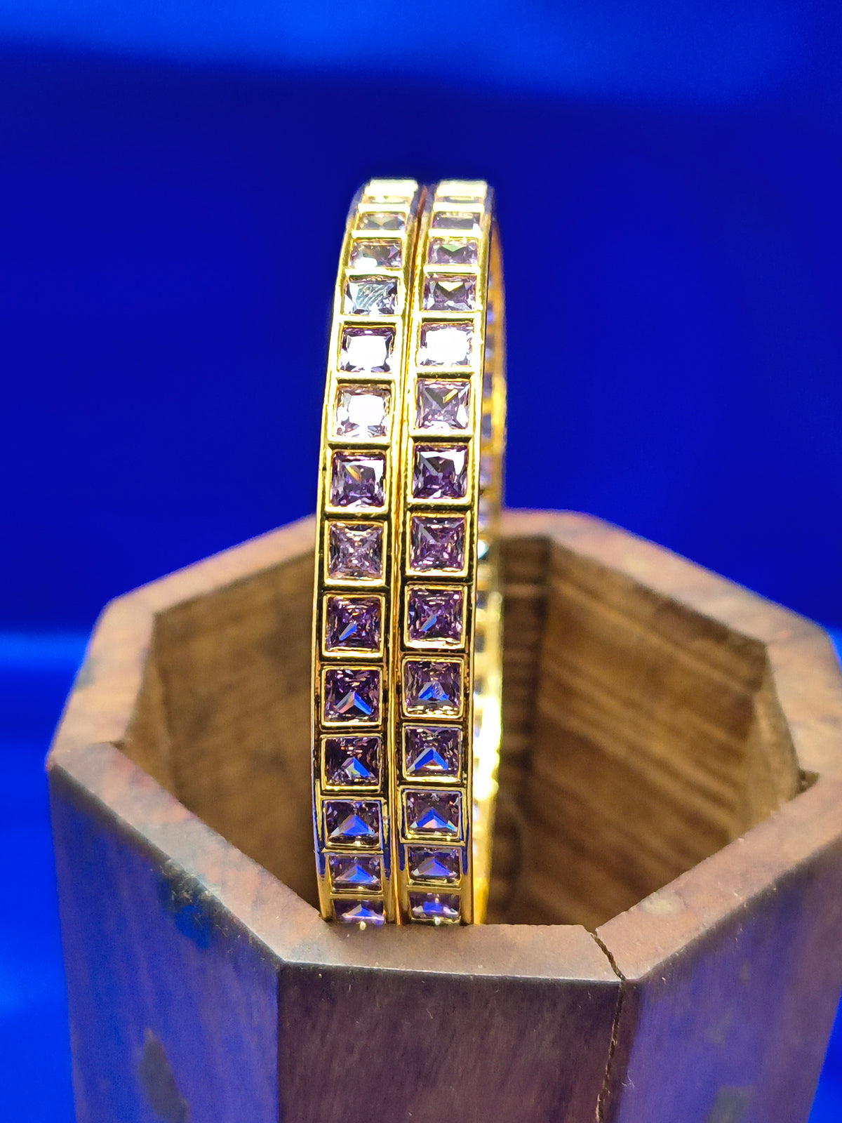 VIOLET SQUARE STONE BANGLES(SJBL007SV)
