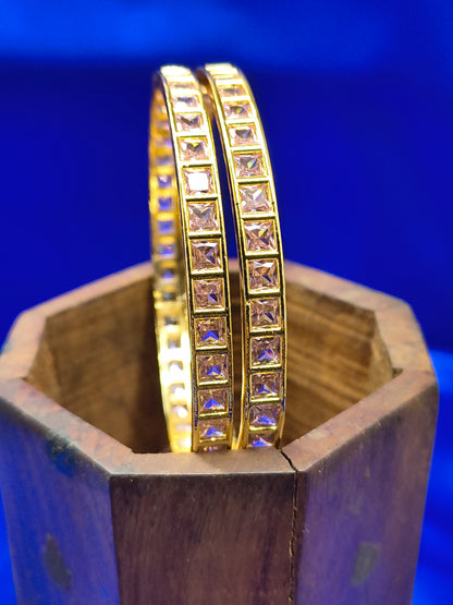 PINK SQUARE STONE BANGLES(SJBL007SP)