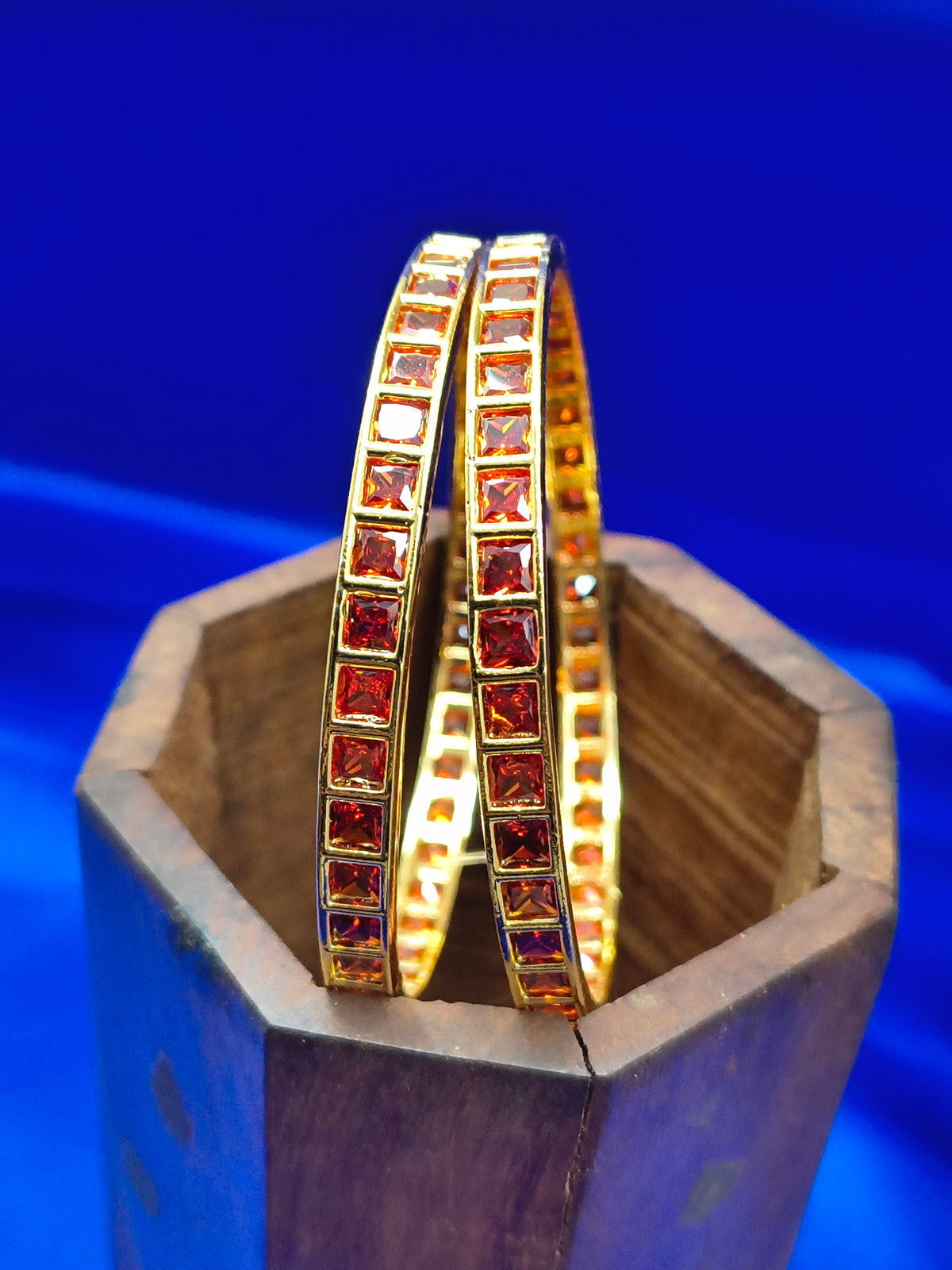 ORANGE SQUARE STONE BANGLES (SJBL004SO)