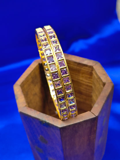 VIOLET SQUARE STONE BANGLES(SJBL007SV)