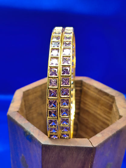 VIOLET SQUARE STONE BANGLES(SJBL007SV)