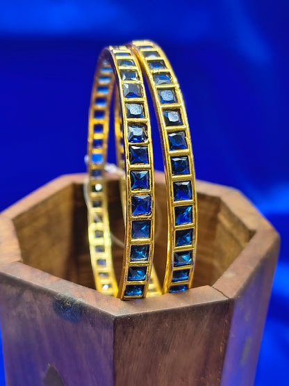 BLUE SQUARE STONE BANGLES(SJBL001SB)