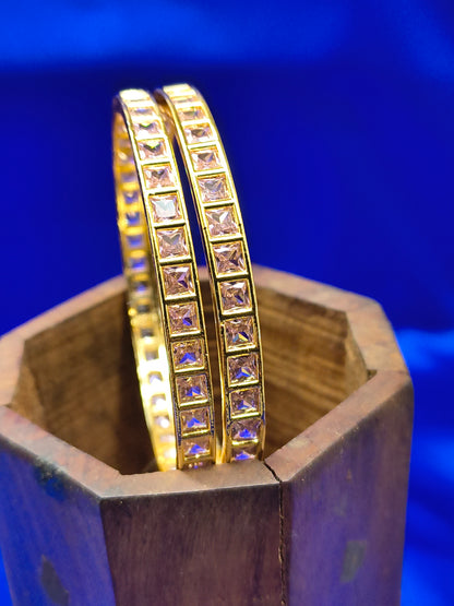 PINK SQUARE STONE BANGLES(SJBL007SP)