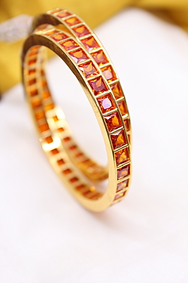 Zircon/CZ/AD One Gram Gold Finish - Square Pattern Bangles Zircon/CZ/AD One Gram Gold Finish - Square Pattern Bangles