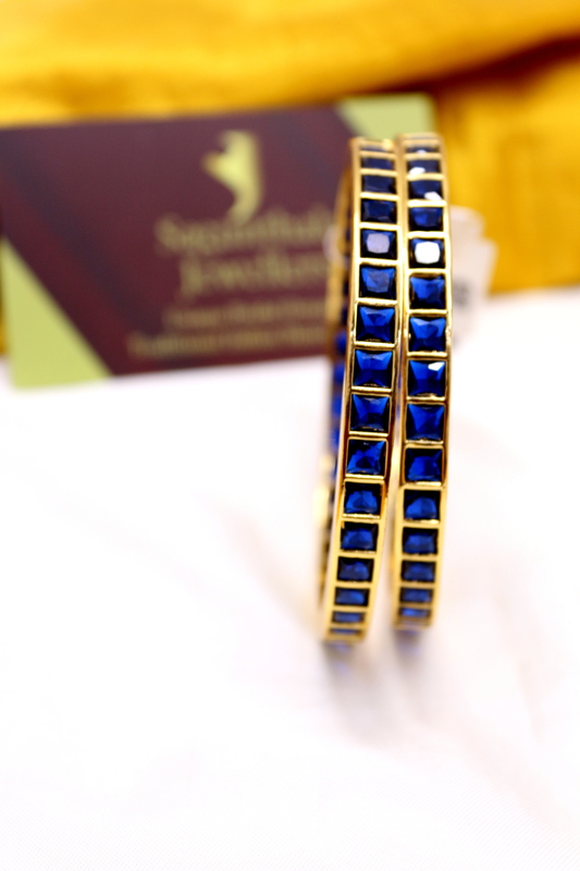 Zircon/CZ One Gram Gold Finish - Square Pattern Bangles Zircon/CZ One Gram Gold Finish - Square Pattern Bangles