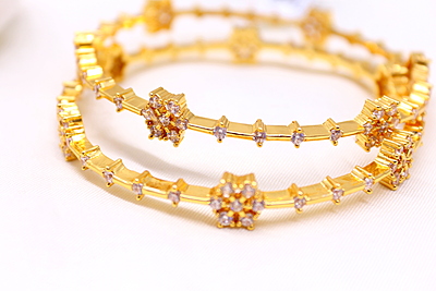 Zircon Bangles – One Gram Gold Finish CZ/AD Jewellery for Women | Sagunthala Jewellers Zircon Bangles – One Gram Gold Finish CZ/AD Jewellery for Women | Sagunthala Jewellers