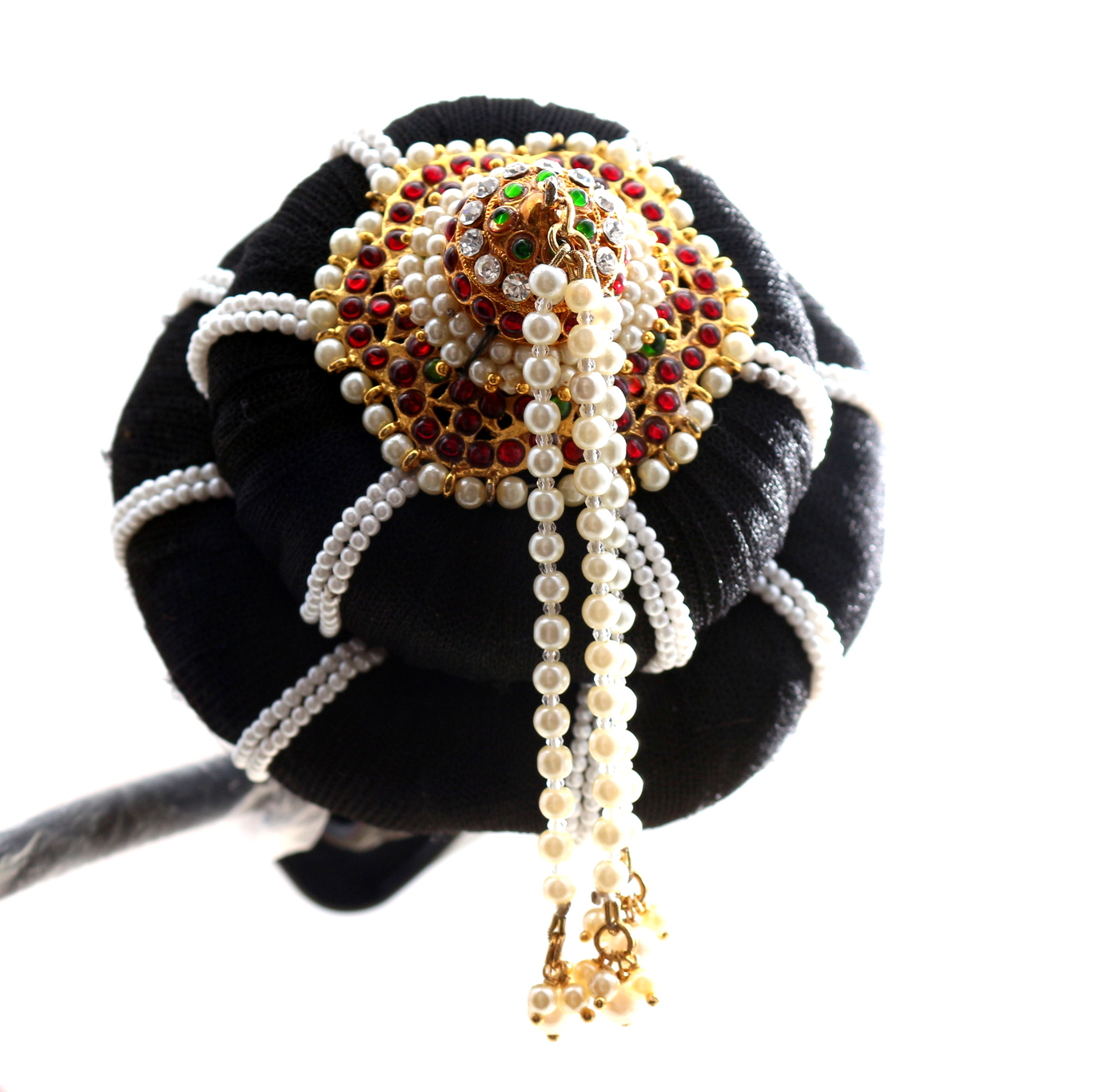 Andal Kondai - Kempstones Hair Accessory for Bridal/Bharathanatyam & Andal Kondai - Kempstones Hair Accessory for Bridal/Bharathanatyam &