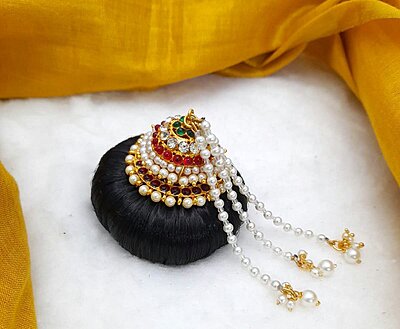 ANDAL KONDAI β Premium Traditional Ethnic Hair Accessory for Brides, Dancers & Deity Alankaram ANDAL KONDAI β Premium Traditional Ethnic Hair Accessory for Brides, Dancers & Deity Alankaram