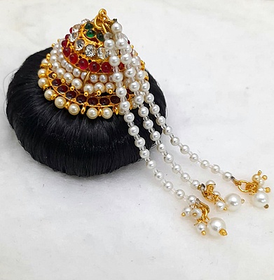 ANDAL KONDAI β Premium Traditional Ethnic Hair Accessory for Brides, Dancers & Deity Alankaram ANDAL KONDAI β Premium Traditional Ethnic Hair Accessory for Brides, Dancers & Deity Alankaram